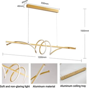BRILAGI - LED stmievateľný luster na lanku SIGNATURE LED/50W/230V 120 cm zlatý + diaľkový ovládač