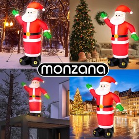 Monzana Nafukovací Dedo Mráz osvetlený, 250 cm, červená