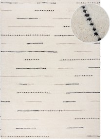 Flair Rugs, Kusový koberec Dottie Linear Black/White, 120x170, biela, viacfarebná, obývacia izba