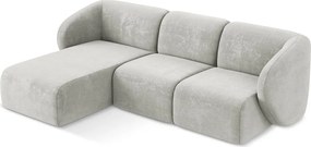 Svetlosivá ženilková rohová pohovka (ľavý roh/s leňoškou) Lani – Makamii