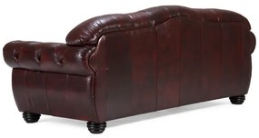 furniture-nabytek.cz - Pohovka Chesterfield Hereford 3-miestna z pravej kože, červená – 224×96×94 cm