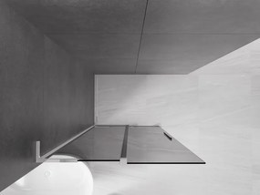 Mexen Velar L, posuvná sprchová zástena Walk-in 120 x 200 cm, 8mm šedé sklo, chrómová, 871-120-003-43-01