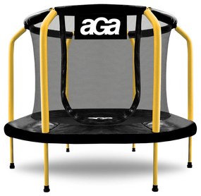 Trampolína 150 cm s vnútornou ochrannou sieťou AGA MR1150BLACK - čierna/žltá