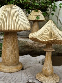 Béžovo-zlatá dekorácia huba Mushroom - Ø 9*14 cm