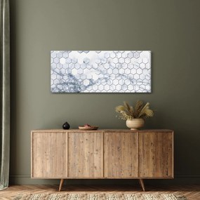 Obraz - Mramorované hexagóny (120x50 cm)