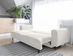 Krémovobiela rozkladacia/s úložným priestorom pohovka z textílie buklé 260 cm Dalia – ELTAP