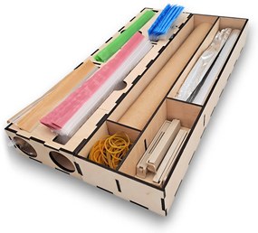 Organizér na vrecká na zips, do zásuvky, drevený VASKY