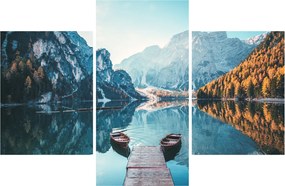 Obraz - Lode na jazere Braies (90x60 cm)