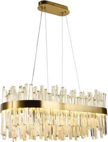 LED Stmievateľný krištáľový luster na lanku LED/90W/230V + diaľkové ovládanie