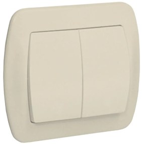 AW5L vypínač dvojitý podsvietený béžový