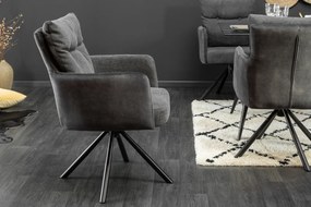 Stolička Big George antracitová otočná lakťová opierka