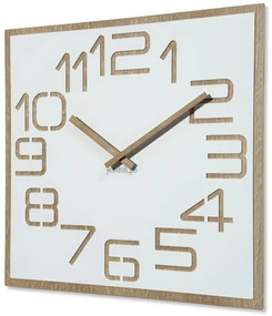 Dekorstudio Moderné drevené hodiny EKO Digits biele - 50cm