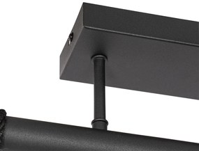 Priemyselné závesné svietidlo čierne 3-žiarovkové - Flor