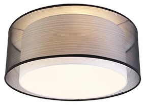 Moderné stropné svietidlo čierne s bielou 50 cm 3-svetlo - Drum Duo