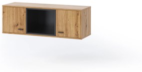 Závesná skrinka Oliver WISZ2D (dub artisan + čierna matná). Akcia -20%. Vlastná spoľahlivá doprava až k Vám domov. 1051812