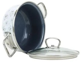 Belis Smaltovaná rajnica s pokrievkou Premium, biela, 16 cm, 1,25 l, 1,25 l