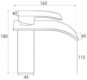 Umývadlová batéria WATERFALL - čierna - nízka