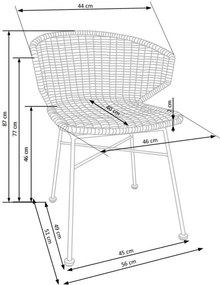 Záhradná stolička K407 - prírodná / čierna