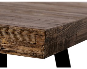 Jedálenský stôl - 180x90x76 cm, MDF doska, odtieň borovica, kovové nohy, čierny lak