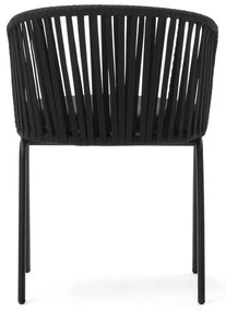 Čierna kovová záhradná stolička Saconca - Kave Home