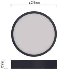 LED Stropné svietidlo LED/21W/230V 3000/3500/4000K pr. 22,5 cm čierna