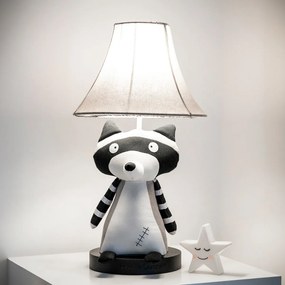 Detská stolná lampa Mýval sivá vrátane LED - Ben