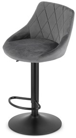 Barová stolička KAST - zamatová sivá, čierna - vintino.sk