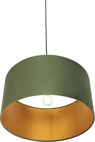 Závesné svietidlo s zamatovým tienidlom zelené so zlatom 50 cm - Combi