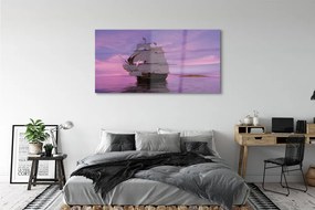 Obraz plexi Fialové neba ship sea 140x70 cm