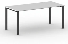 Rokovací stôl PRIMO INFINITY s čiernou podnožou 1800 x 900 x 750 mm, biela