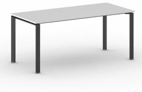 Rokovací stôl PRIMO INFINITY s čiernou podnožou 1800 x 900 x 750 mm, biela