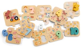 Puzzle - Učíme sa číslice - farma