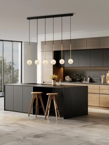 Satina zlato-čierno-biely moderný luster Savoy 100