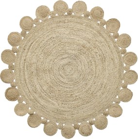 Diamond Carpets India, Ručne viazaný kusový koberec Hesper J-15 Natural kruh, 140x140 (priemer) kruh, béžová, chodba / predsieň