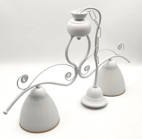 Luster na reťazi RETRO 2xE27/60W/230V matná biela