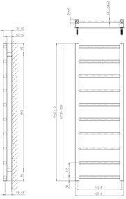 Sapho - Kúpeľňový radiátor METRO LIGHT 247W/230V 40x114 cm lesklý chróm