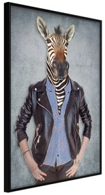 Artgeist Plagát - Zebra Ewa [Poster] Veľkosť: 30x45, Verzia: Zlatý rám