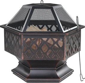 Záhradné ohnisko Hexa 70 cm čierne
