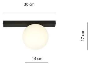 Stropné svietidlo FIT 1xE14/10W/230V čierna/biela