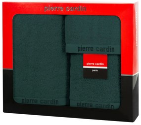 BAVLNENÝ UTERÁK PIERRE CARDIN EVI SADA 3KS 30X50 CM, 50X90 CM, 70X140 CM TMAVOZELENÁ
