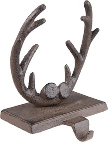 Hnedý liatinový háčik na pančuchy parožie - 13*12*18 cm