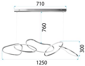 Toolight Toolight, LED stropné svietidlo 60W APP1054-CP, zlatá, OSW-08882