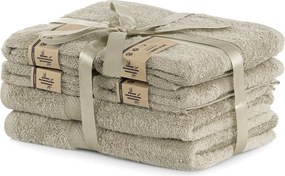 Set 2 béžových osušiek a 4 uterákov DecoKing Bamby