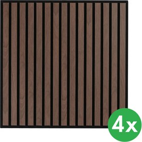 Drevený akustický panel pre stropnú rastrovú konštrukciu, 595 x 595 mm, B2BP007, balenie 4 ks, orech