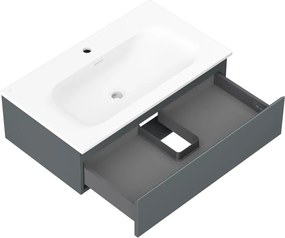 Mexen Orio, kúpeľňová skrinka 80 cm s umývadlom Vela, 1 zásuvka, grafitová matná/biela matná, 91A10-08023-1-BF66-W23M01