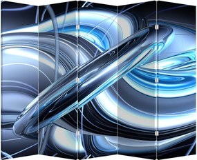 Paraván - Modré abstrakcie (210x170 cm)