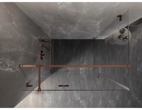 Mexen Lunar T, sklápací sprchový kút ľavý 120 x 90 cm, 8mm číre sklo, profil ružové zlato, 834T-120-090-60-00-L