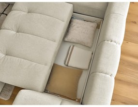 Béžová rozkladacia/s úložným priestorom rohová pohovka (ľavý roh/do L) Fuji – Bobochic Paris