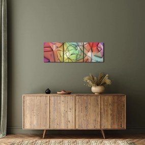 Obraz - Polygonálna abstrakcia (s hodinami) (90x30 cm)