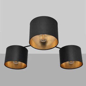 Luster prisadený ALBA 3xE27/15W/230V čierna/zlatá